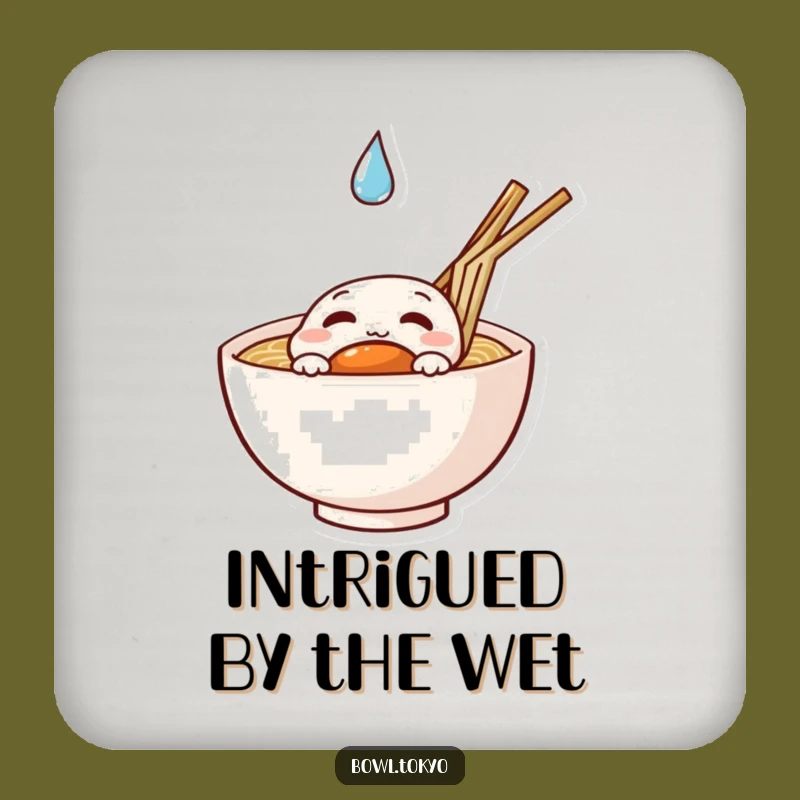 Funny Curious Ramen Drink Coaster: Protect Surfaces with Intrigue