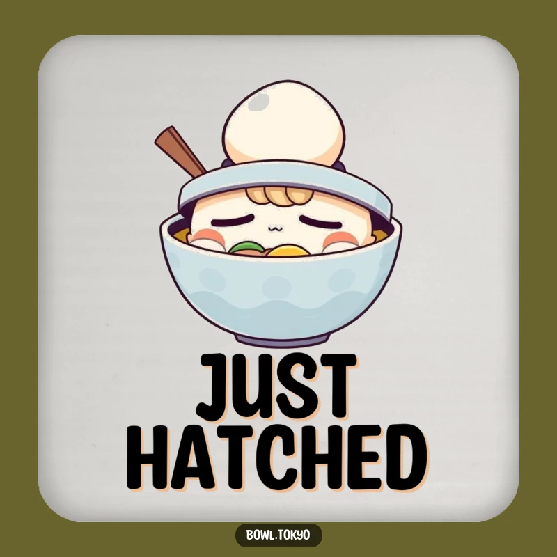 Funny Ramen Sleepy Egg Hat Drink Coaster: Protect Surfaces with Humor