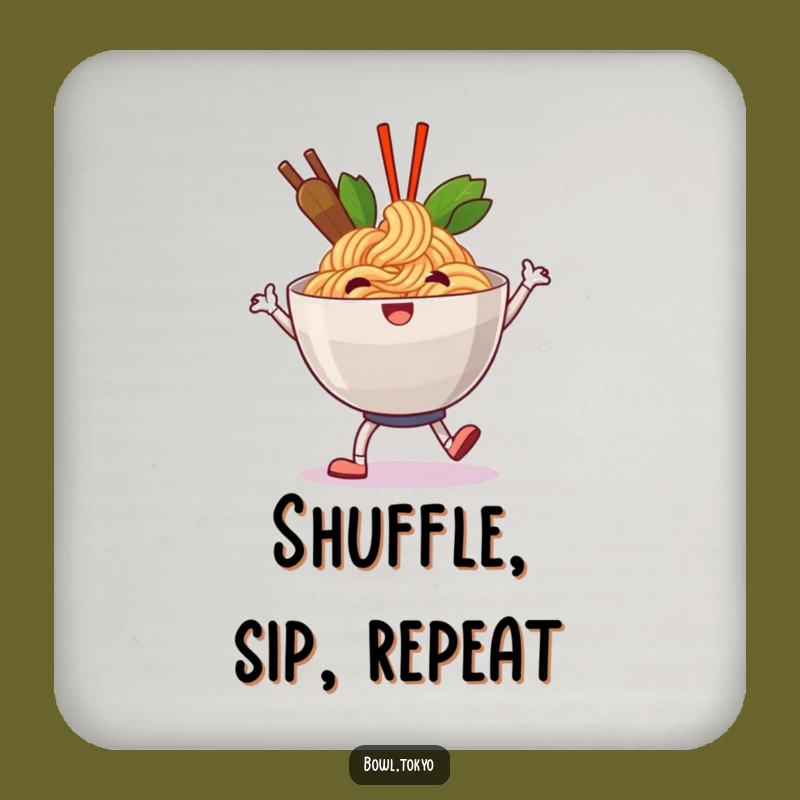 Funny Happy Ramen Drink Coaster: Protect Surfaces with Joy