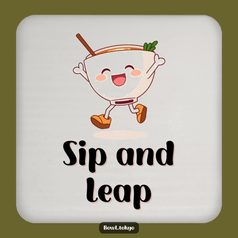 Funny Ramen Clog Dancer Coaster Set, Joyful Noodle Bowl Drink Protection for Parties and Hilarious Gifts