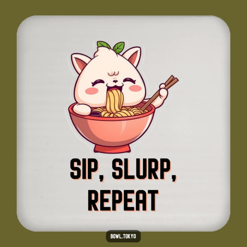 Funny Ramen Bowl Slurp Coaster - Protect Surfaces with Noodle Humor!