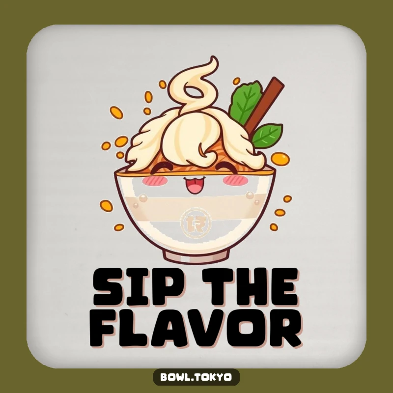 Funny Ramen Flavor Burst Coaster: Cheerful Character Protector for Drinks