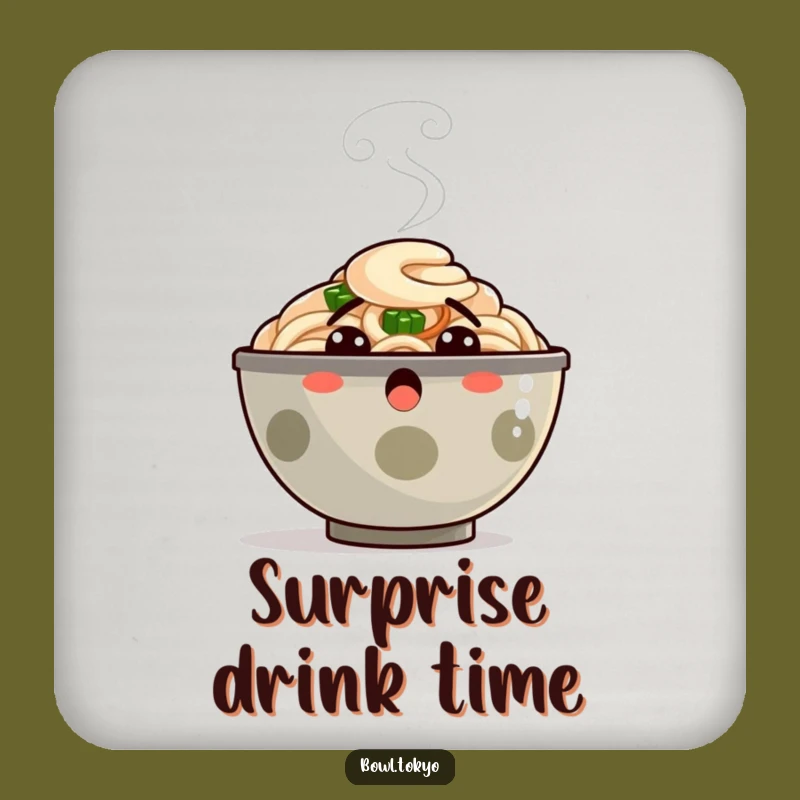 Funny Ramen Coaster - Protect Surfaces with Surprised Steam