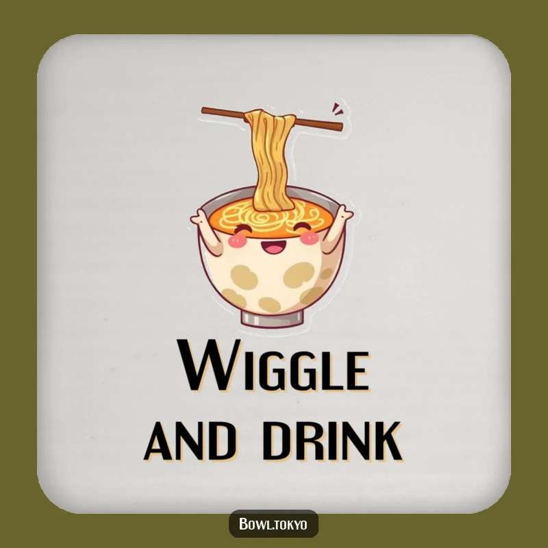 Funny Ramen Gesturing Drink Coaster: Wiggling Chopsticks Protector, Smart Funny Gift for Tables