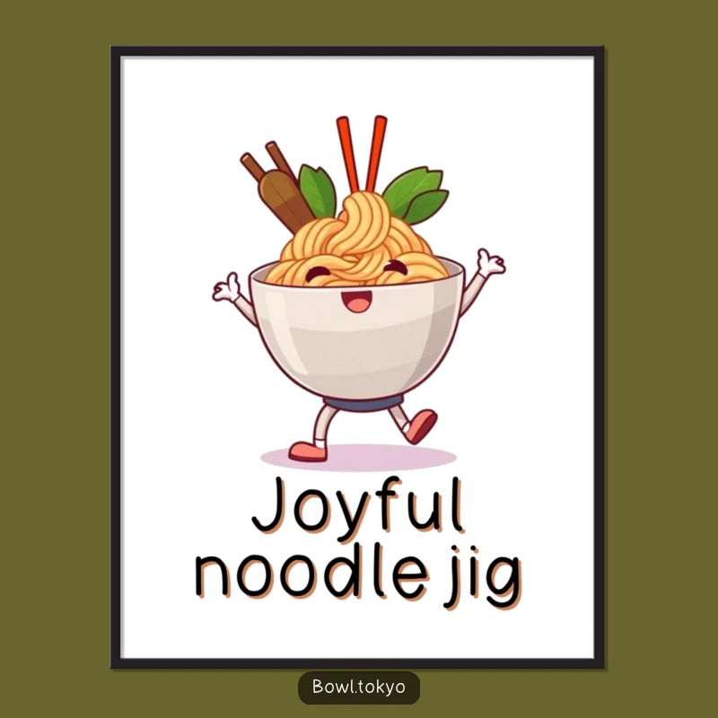 Funny Happy Ramen Poster: Joyful Art for Your Wall