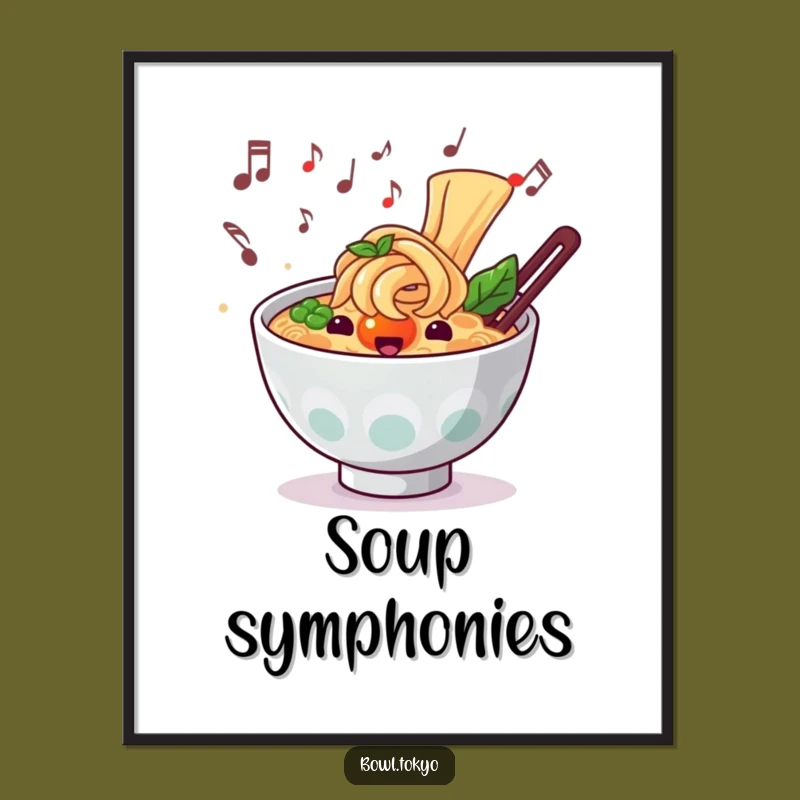Funny Musical Ramen Poster: Harmonious Art for Your Wall
