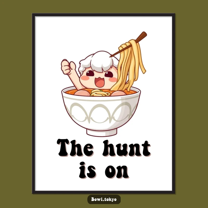 Funny Ramen Bowl Nori Art Poster: Hilarious Wall Decor for Kitchens and Foodies