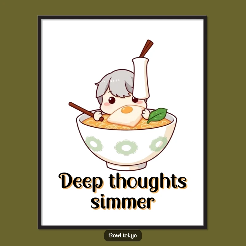 Funny Ramen Kamaboko Speculation Art Poster: Humorous Wall Decor for Foodies