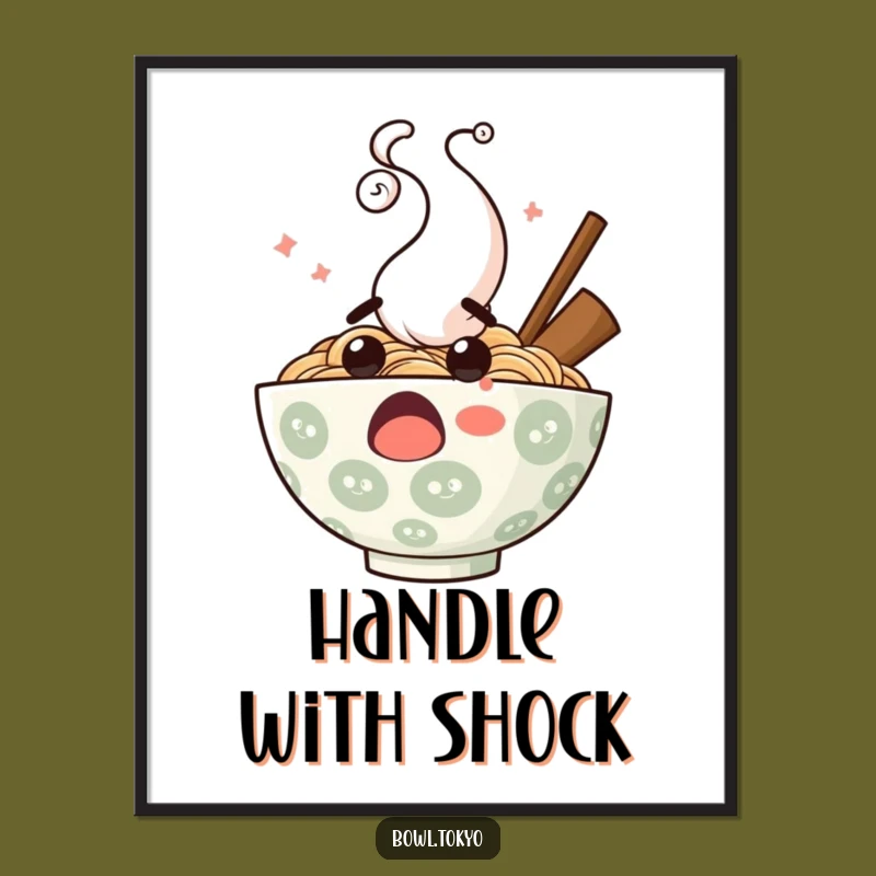 Funny Surprised Ramen Poster - Hilarious Steam Art Print