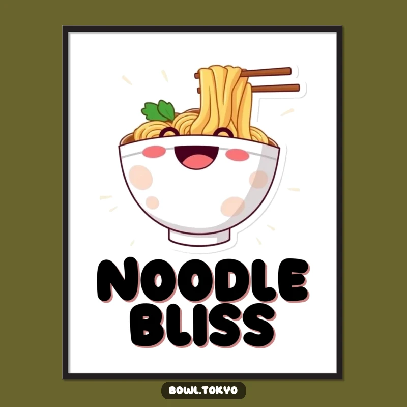 Funny Ramen Noodle Slide Poster: Grinning Character Art for Walls