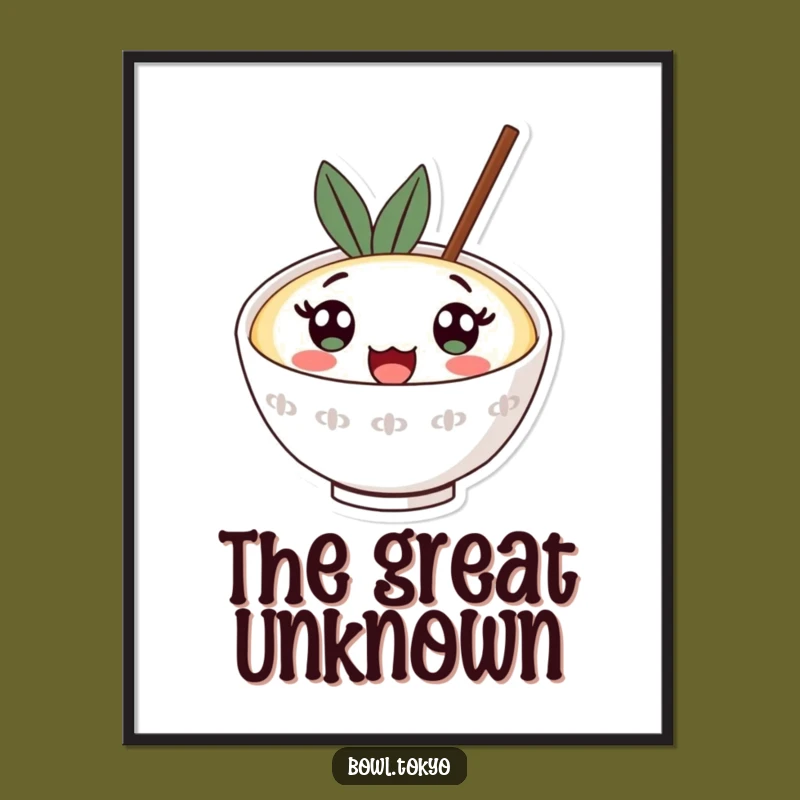 Funny Surprised Ramen Poster: Kawaii Wide Eyes Wall Art, Gift Idea