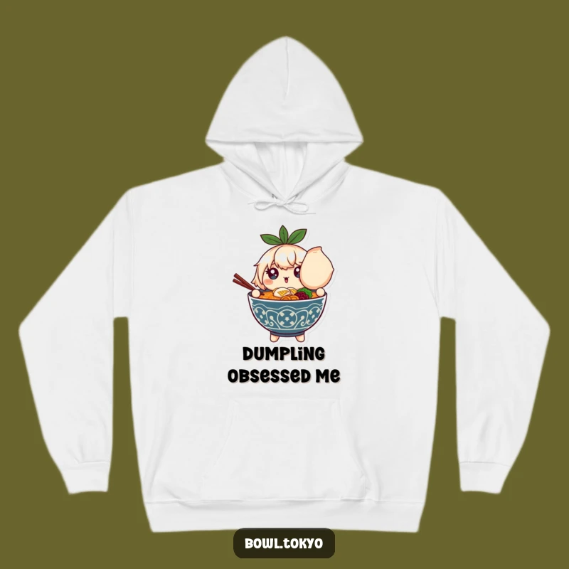 Funny Ramen Dumpling Delight Hoodie: Cozy Sparkling Bowl Character Gift