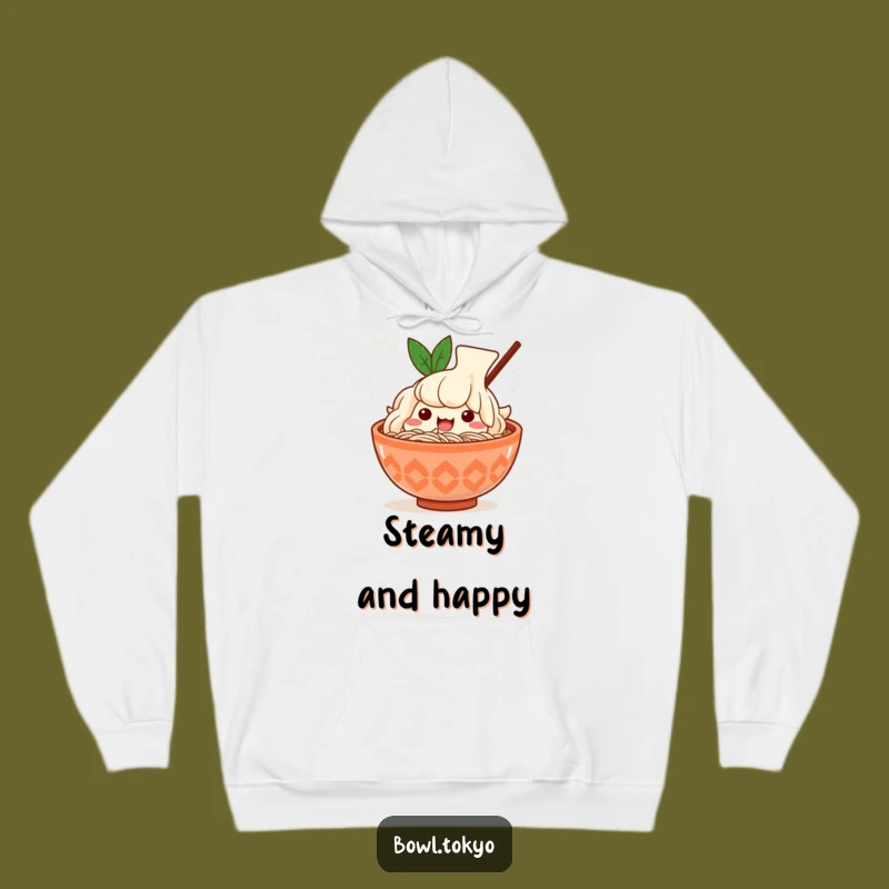 Funny Kawaii Ramen Sigh Hoodie: Steamy Noodle Bowl Character, Cozy Funny Gift