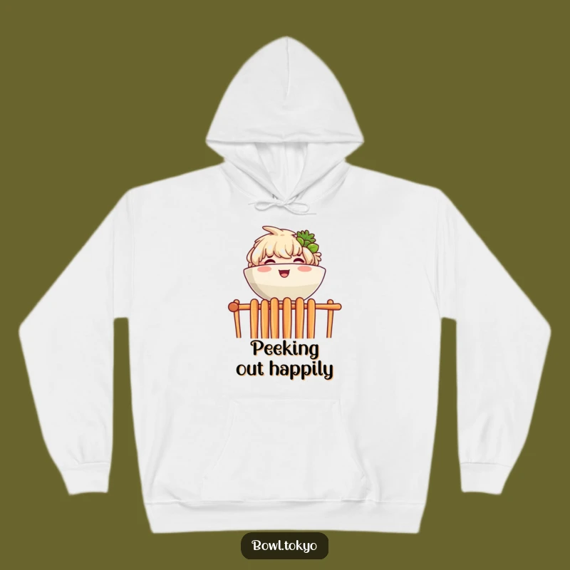Funny Ramen Chopstick Peek Hoodie: Cozy Joyful Character Gift
