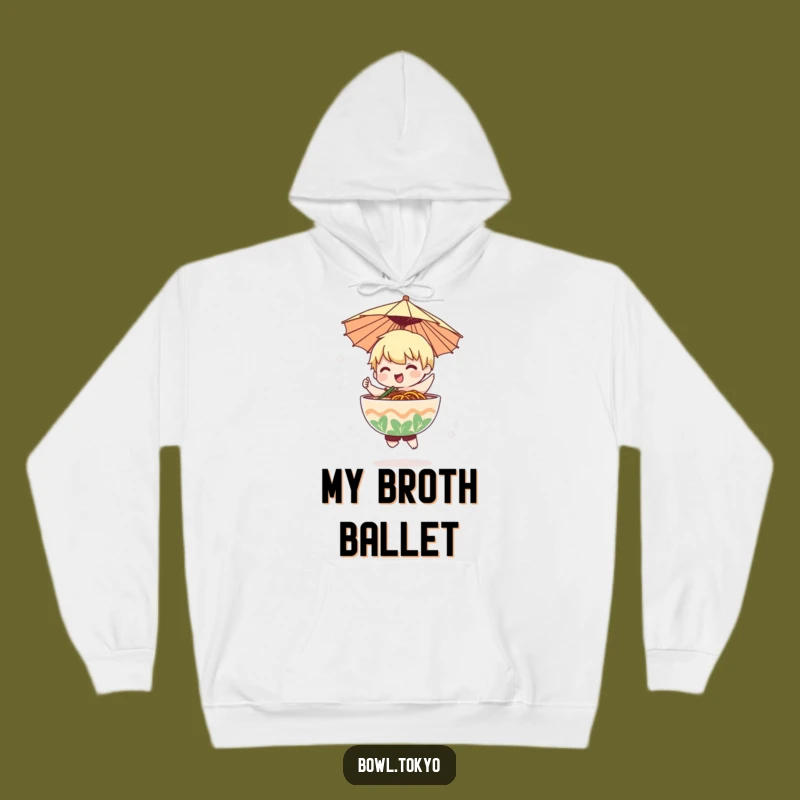 Funny Ramen Mist Dancer Hoodie: Cozy Noodle Character Umbrella Comfort Gift