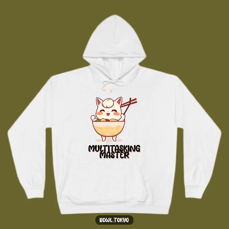 Cozy Funny Juggling Ramen Hoodie: Cheerful Character, Warm Gift