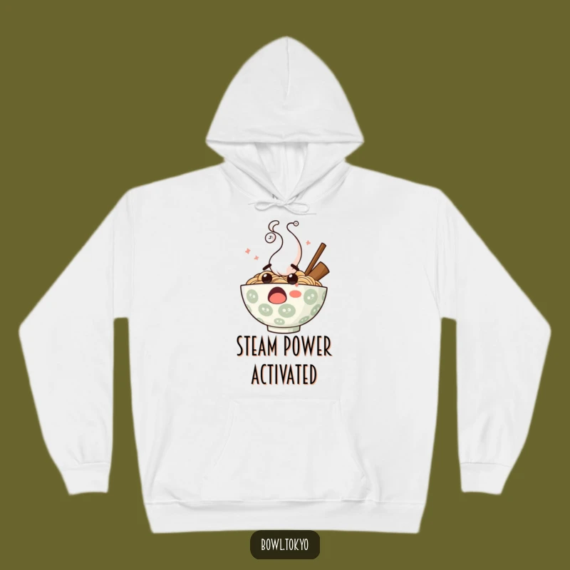 Funny Surprised Ramen Hoodie - Cozy Cartoon Steam Design