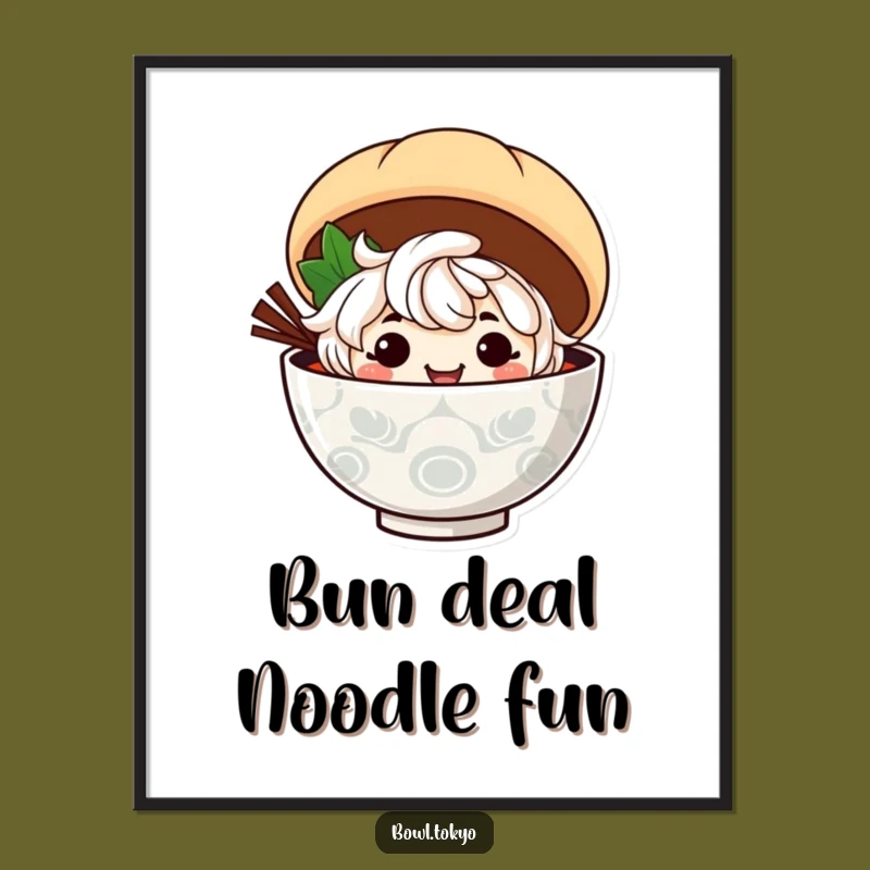 Funny Free Printable Ramen Wall Art: Steamed Bun Hideout! Humorous Downloadable Decor