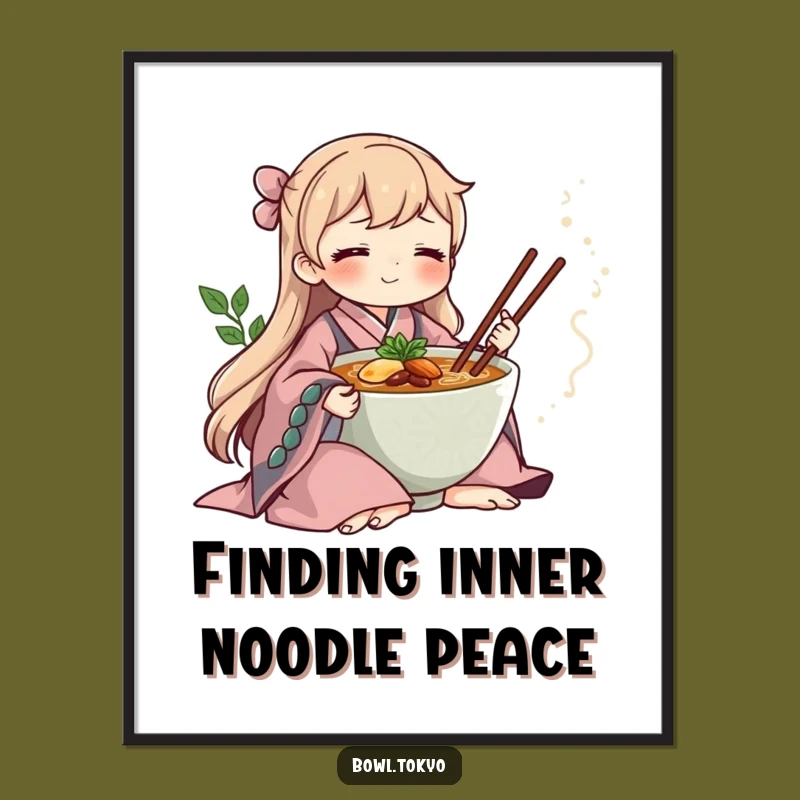 Free Printable Wall Art: Serene Ramen Kimono Meditation, Funny Downloadable Art Gift