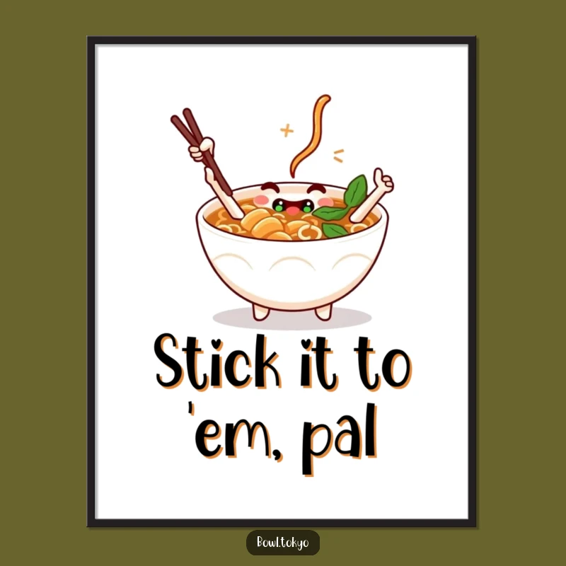 Free Printable Wall Art: High-Five Ramen, Chopstick Pals, Downloadable Fun Decor
