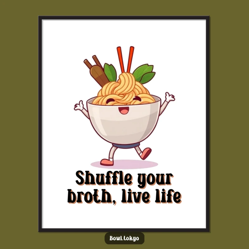 Free Printable Wall Art: Jolly Shuffling Ramen Funny Downloadable Art