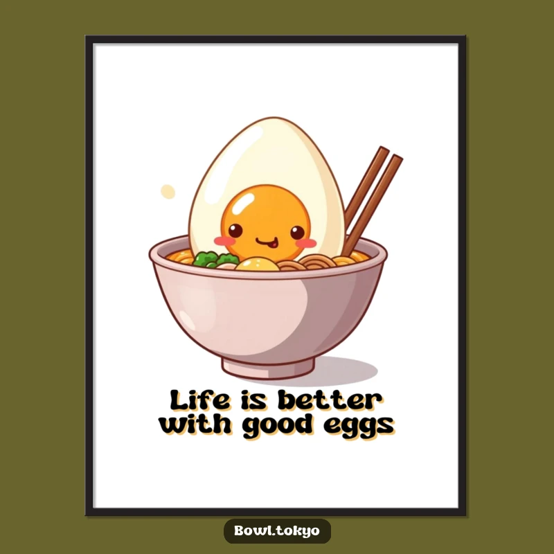 Free Printable Wall Art: Kawaii Ramen & Egg, Smiling Duo, Downloadable Cute Decor