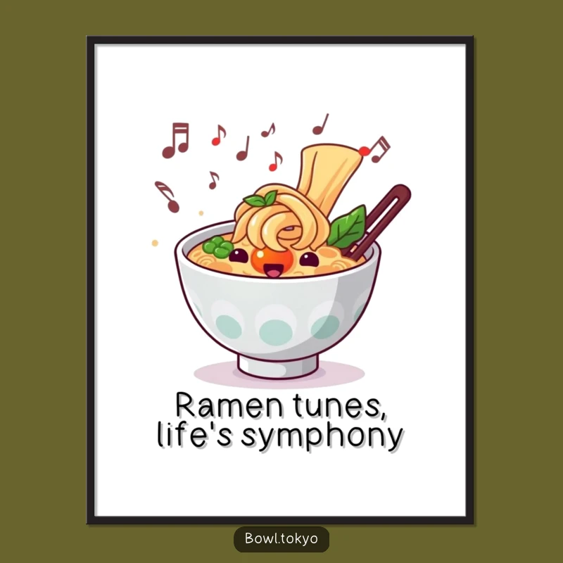 Free Printable Wall Art: Musical Ramen Funny Downloadable Art for Cheerful Decor