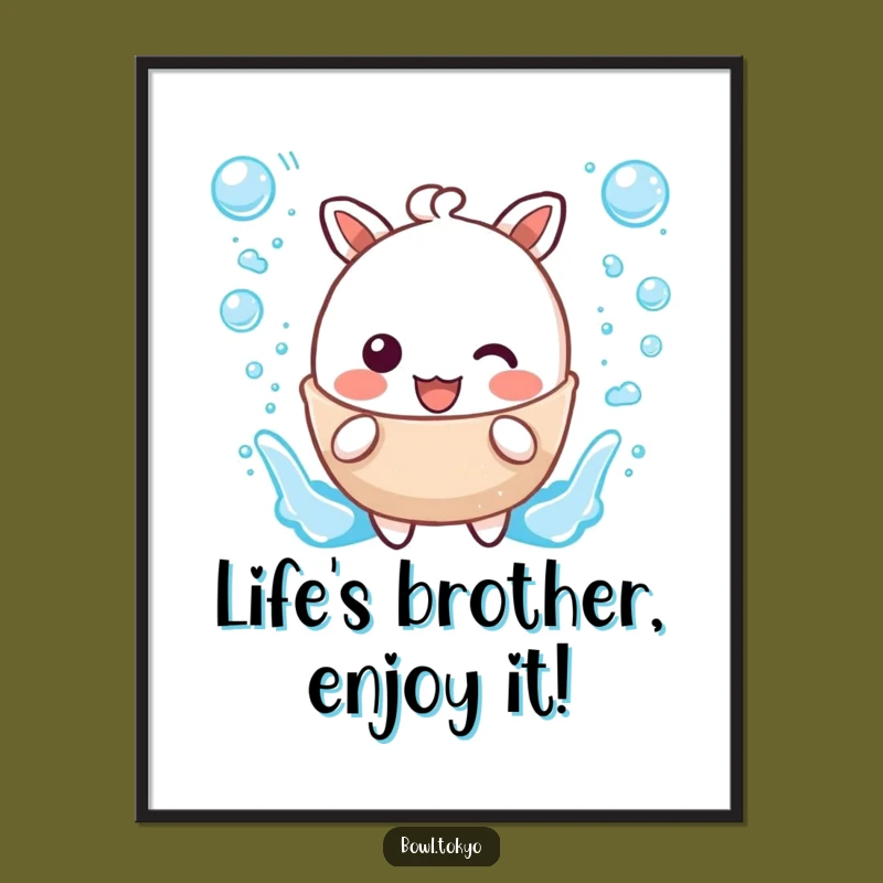 Funny Free Printable Wall Art: Kawaii Broth Character Splash - Downloadable Decor