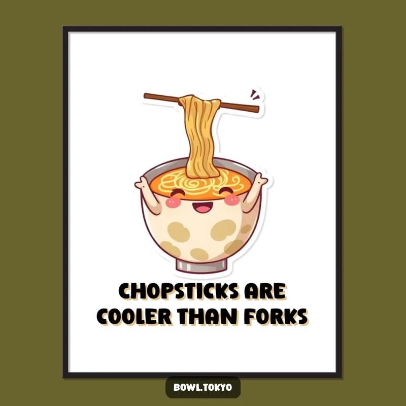 Funny Free Printable Wall Art: Wiggling Chopsticks - Downloadable Decor