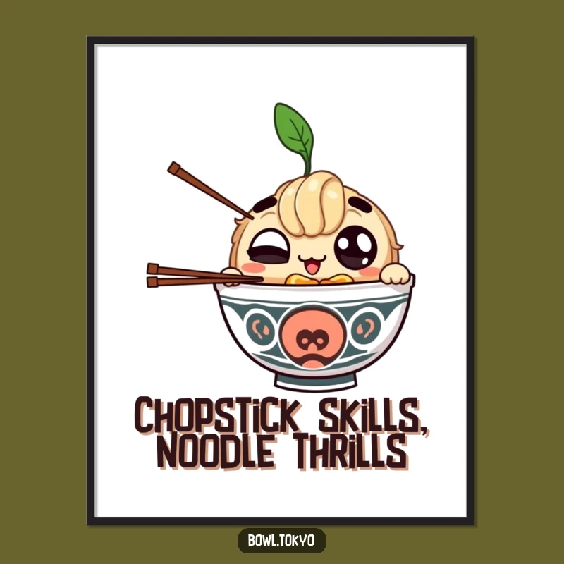 Funny Ramen Juggling Art Free Printable: Chopstick Skills Downloadable!