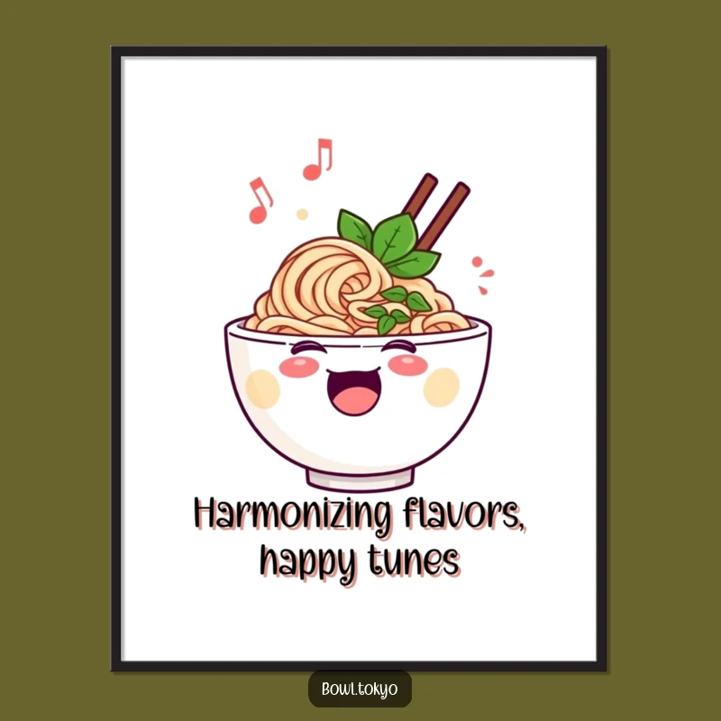Musical Free Printable Ramen Wall Art: Singing Noodle Bowl, Cheerful Downloadable Decor