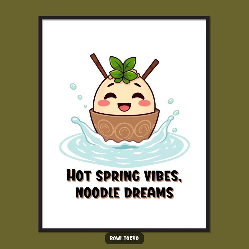 Funny Ramen Hot Spring Art Free Printable: Relaxing Noodle Vibes Downloadable!