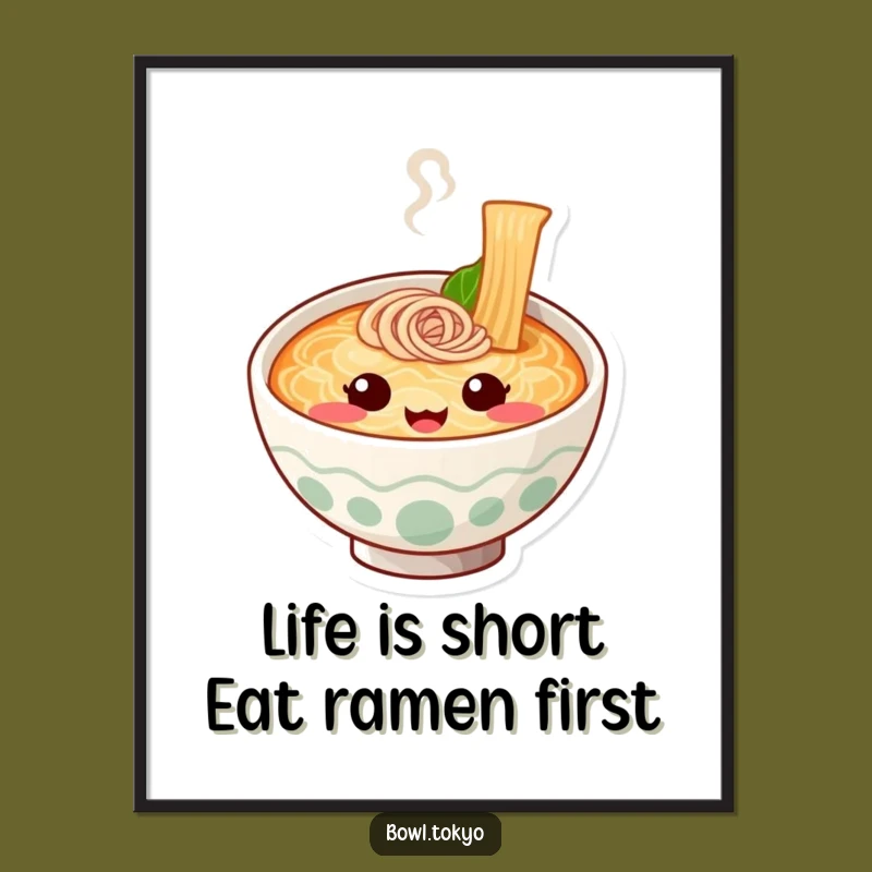 Free Printable Cute Ramen Wall Art: Adorable Steamy Face for Your Kitchen Decor