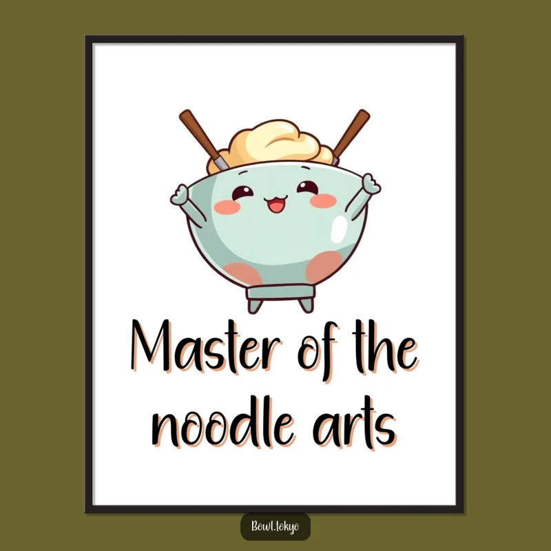 Funny Free Printable Wall Art: Chopstick Bowl Pose - Downloadable Decor
