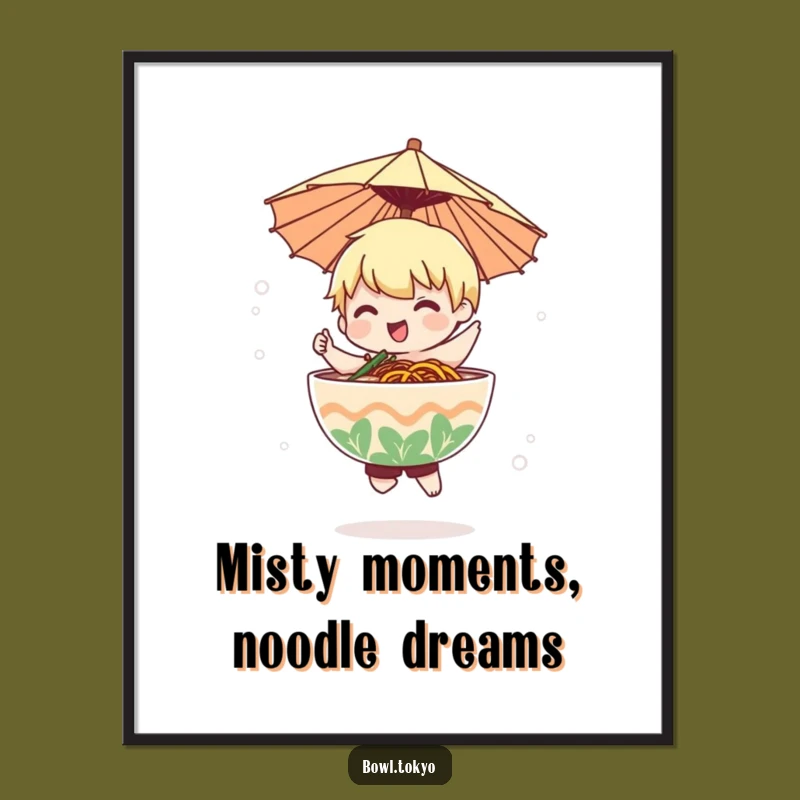 Funny Free Printable Ramen Wall Art: Misty Dance Vibes! Humorous Downloadable Decor