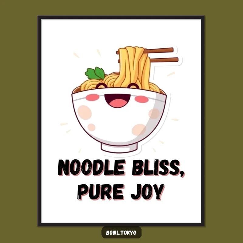 Free Printable Wall Art: Ramen Bowl Character's Joyful Noodle Slide Adventure