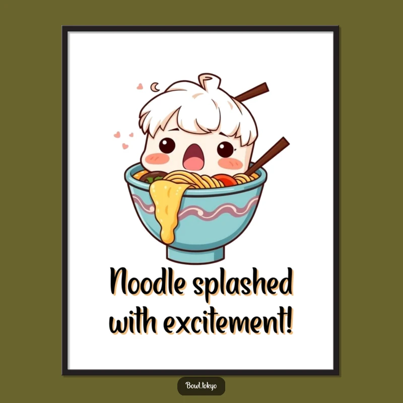 Free Printable Ramen Wall Art: Noodle Splash Surprise - Funny Downloadable Decor!