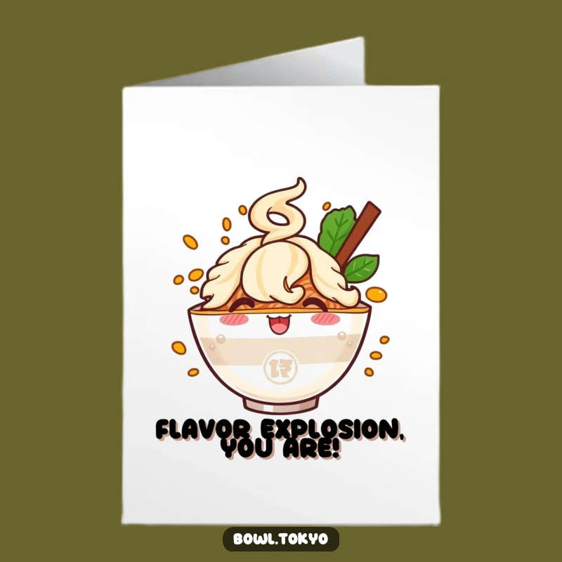 Free Printable Birthday Card: Cheerful Ramen Bowl Bursting with Flavor Fun