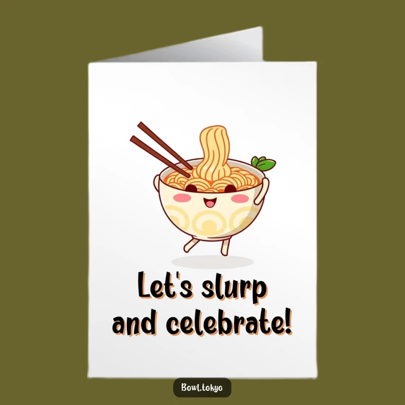 Jiggy Free Printable Ramen Birthday Card: Dancing Noodle Pal, Fun Downloadable Celebration