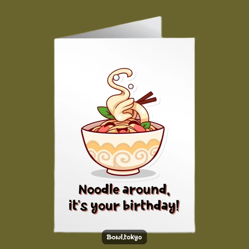 Funny Free Printable Ramen Birthday Card: Giggling Bowl - Perfect Downloadable Gift