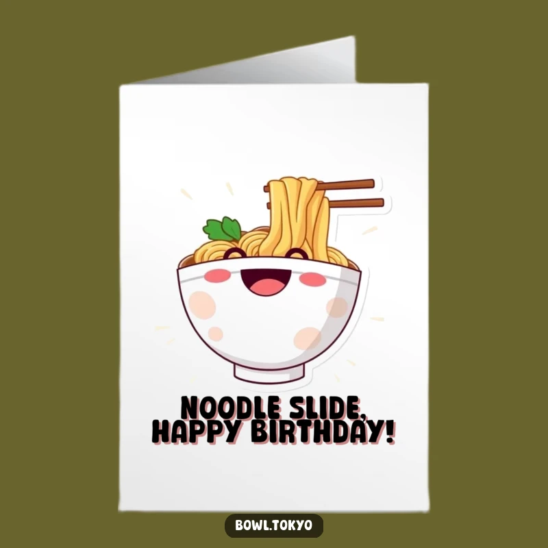 Free Printable Birthday Card: Slippery Ramen Slide for Birthday Fun!