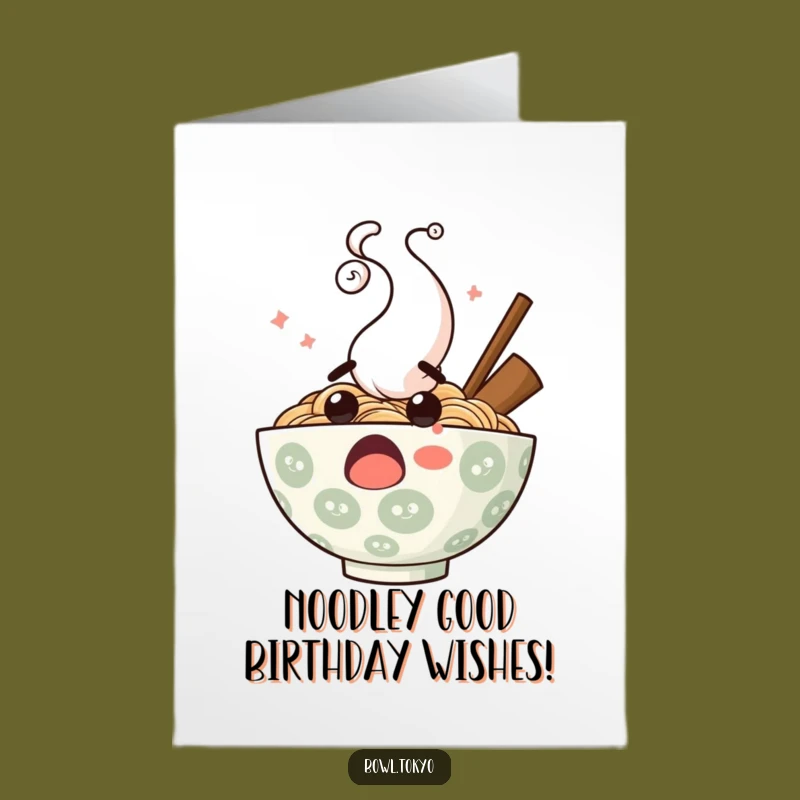 Funny Free Printable Ramen Birthday Card: Surprised Noodle Guy, Instantly Downloadable Gift