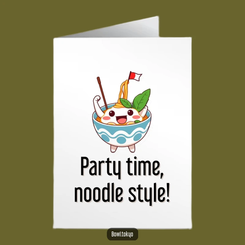 Free Printable Birthday Card: Excited Ramen Flag for a Cheerful Downloadable Gift!