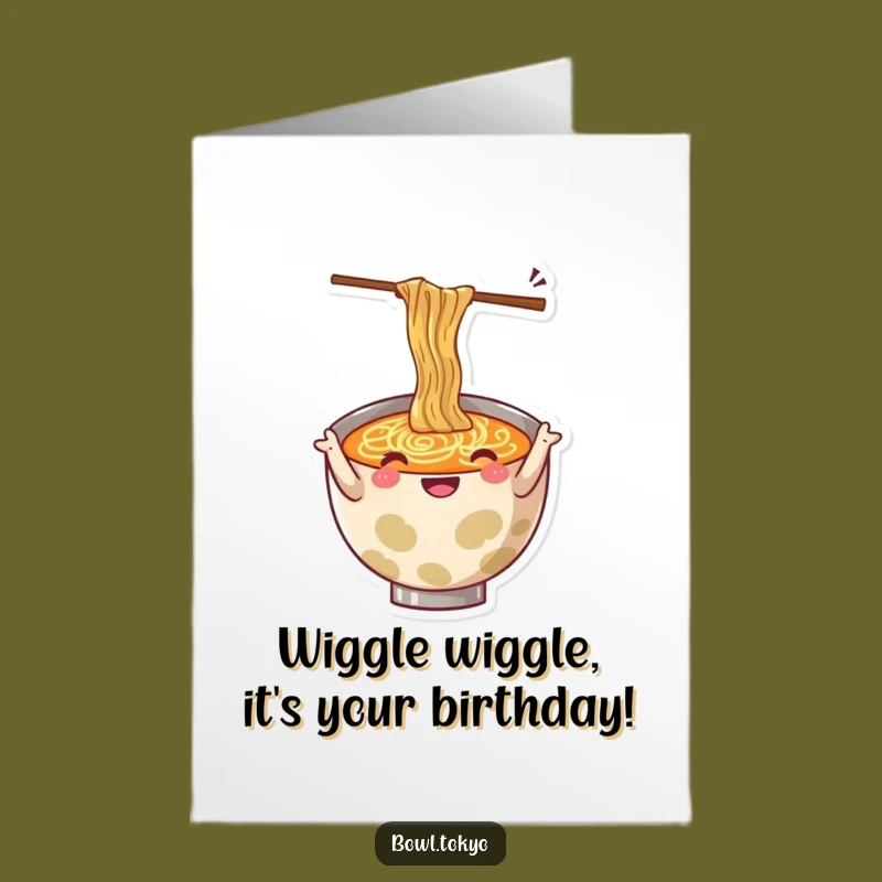 Free Printable Birthday Card: Wiggling Chopsticks - Funny Downloadable Gift