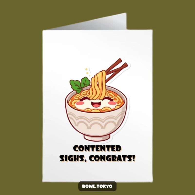 Free Printable Ramen Congrats Card - Contented Achievement Downloadable Gift