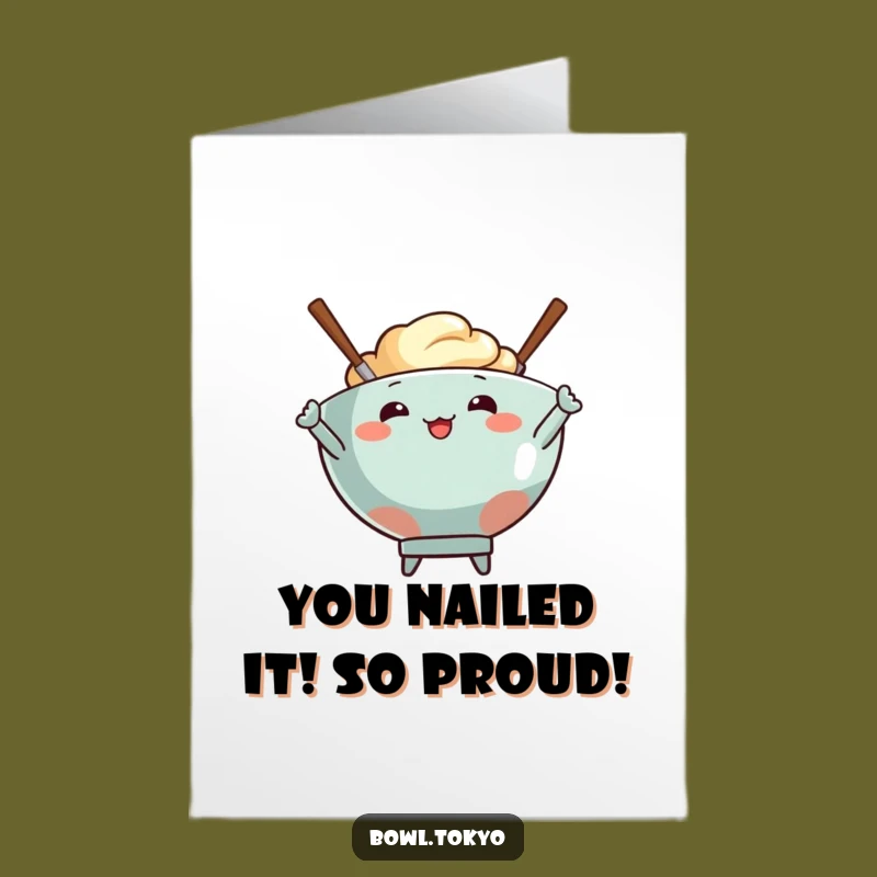 Free Printable Congrats Card: Chopstick Bowl Pose - Humorous Downloadable Gift