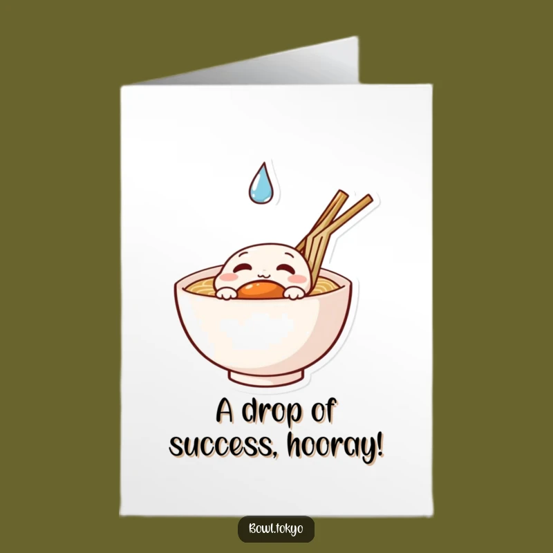 Free Printable Congrats Card: Curious Ramen Droplet Funny Downloadable Gift