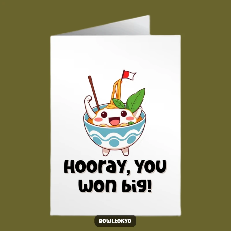 Free Printable Congrats Card: Excited Ramen Flag for a Triumphant Downloadable Gift!