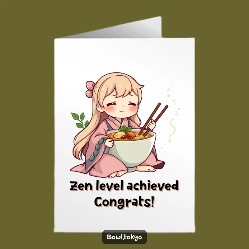 Free Printable Ramen Kimono: Zen Congratulations Downloadable Card Gift