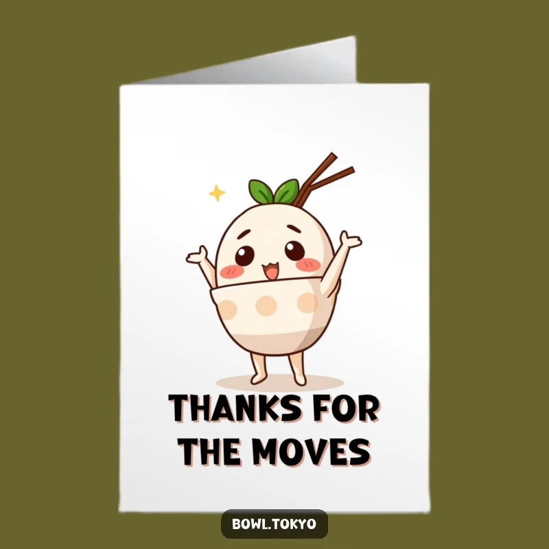 Free Printable Thank You Card: Dancing Ramen Bowl for a Lively Downloadable Gift!